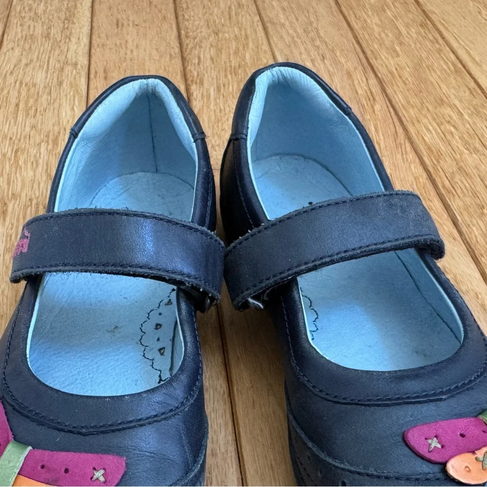 Umi Leather Kids Navy Dress Shoes with Multicolor Butterfly Girls 13 US/EUR 31